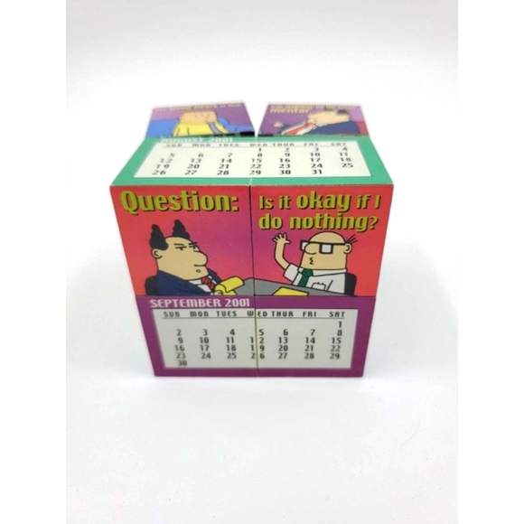 DILBERT Folding Cube Calendar 2001 Puzzle Block Comic Strip 3 X 3 - Picture 13 of 14